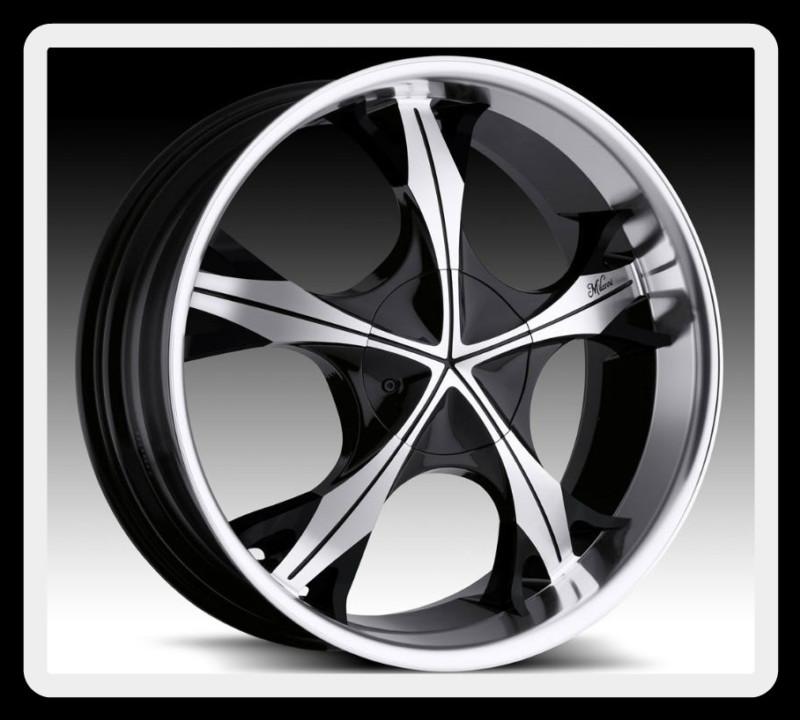 20" milanni 451 tempest 5x4.5 galaxie mustang wrangler charger black wheels rims