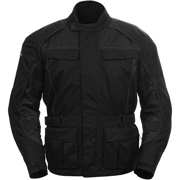 Tourmaster saber 3 black 2xl textile 3/4 motorcycle street riding jacket xxl