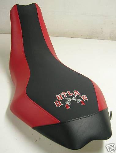Polaris outlaw 450 500 525 black gripper/red seat cover 