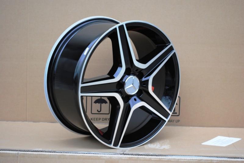 18" staggered c63 amg style black wheels rims fit mercedes c300 c350 2008+