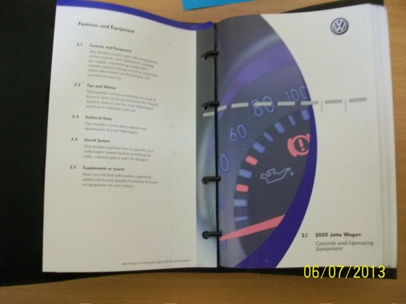 2005   v w jetta  wagon  owners manual