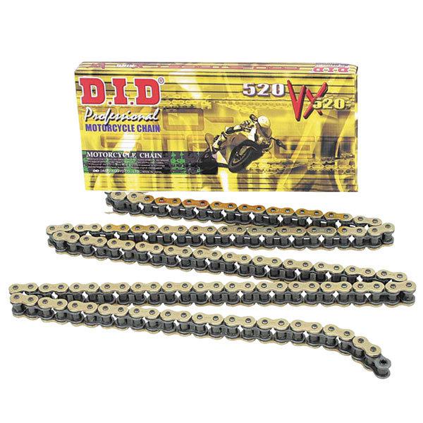 Gold 108 links d.i.d pro street x-ring 520vx2 series street chain-312-2725