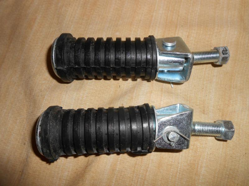 Nos vintage 70's universal motorcycle footpegs chrome/rubber 