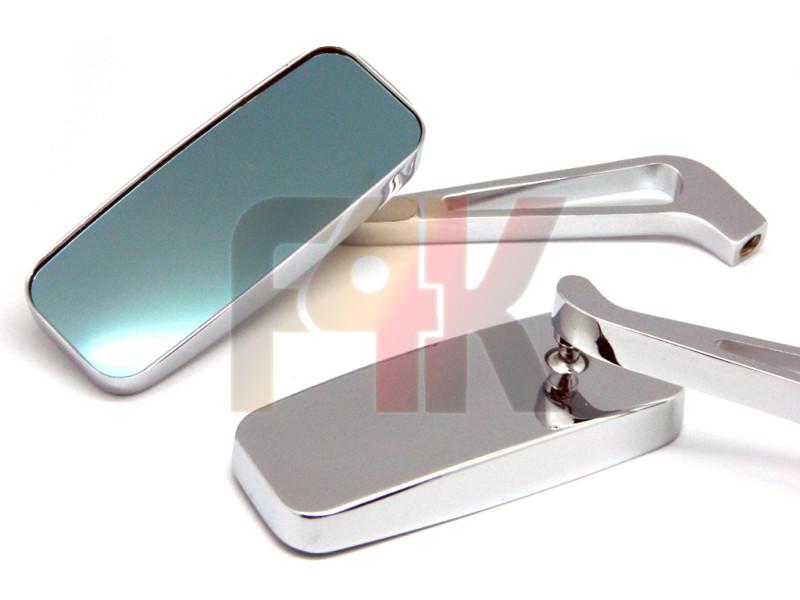 Chrome rectangle rearview mirrors for harley motorcycle cruiser chopper bobber
