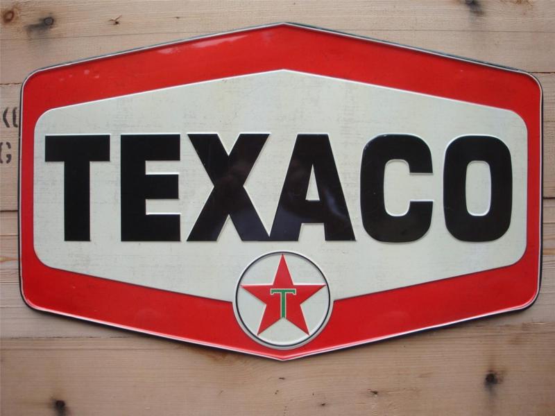 Large 24" metal texaco gasoline sign gas service station motor oil gumball