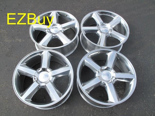 22" chevrolet gmc escalade factory style polished wheels rims 5308 plain caps