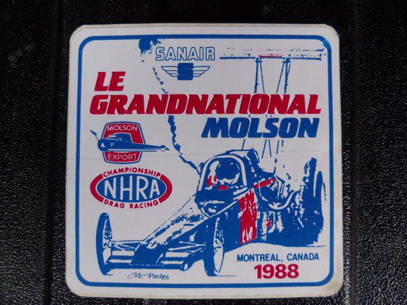 1988 nhra 18th ann grandnational molson sanair event sticker winston drag racing