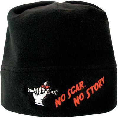 Busted knuckle garage beanie hat fleece black no scar no story logo each