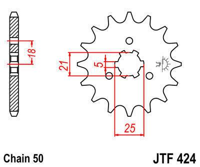 Jt sprocket front 15t steel fits suzuki gt380 k,l,m 1975-1978