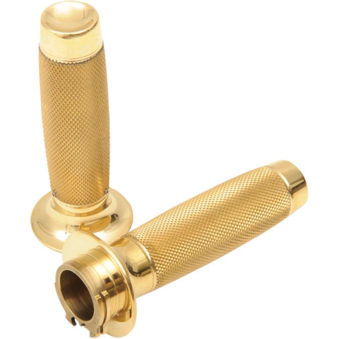 Todd's cycle bmgk-1 moto grip knurled brass 1" dual cable