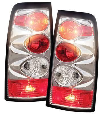 Summit racing euro taillights clear/red inserts chrome housing 03-06 silverado