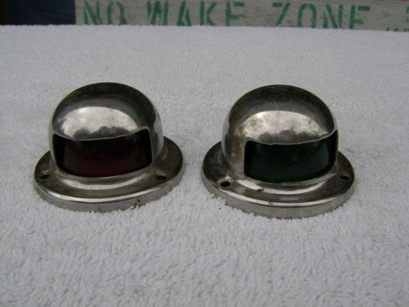 Parts 2+ inch port & starboard domed bubble light ship boat sail 