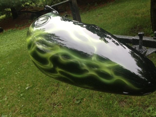 Glow in the dark custom paint job- harley davidson softail fxst tank fenders