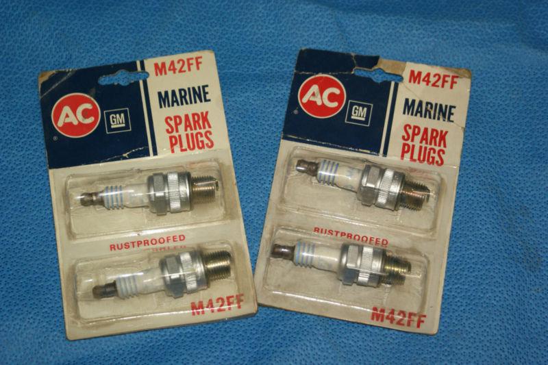 Vintage ac m42ff marine spark plugs (set of 4)