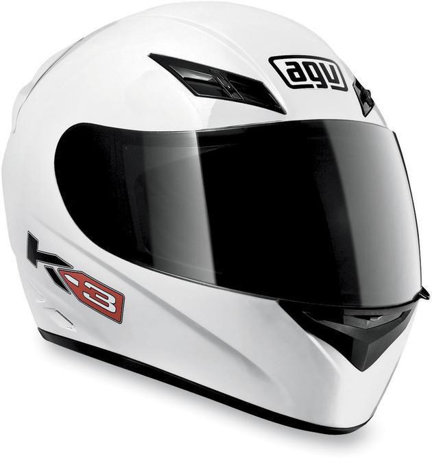 Agv k3 mono motorcycle helmet white lg/large