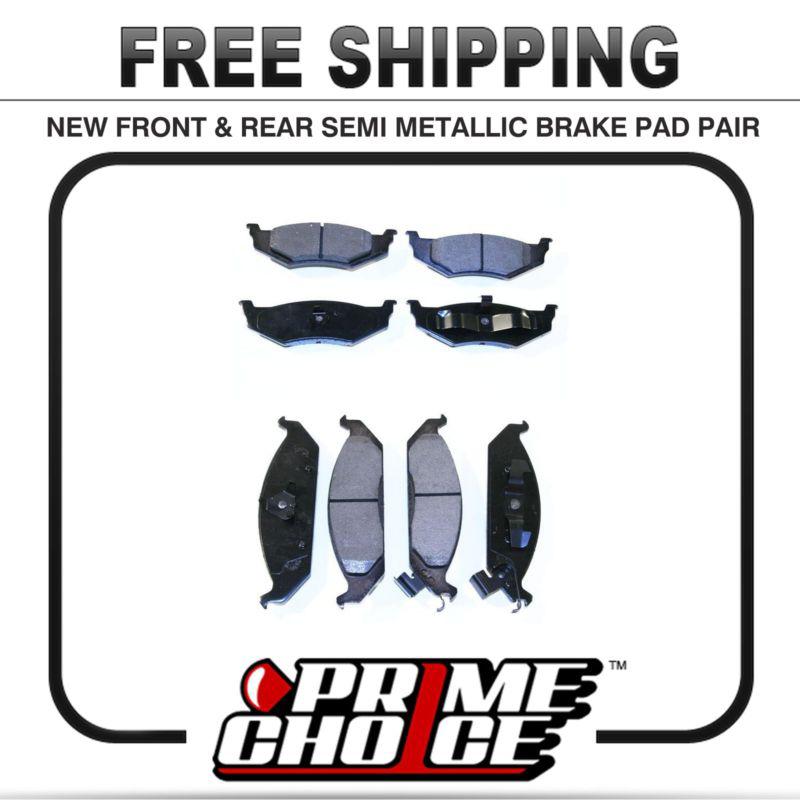 Premium front & rear metallic disc brake pads 2 full complete sets 4 pair 8 pads