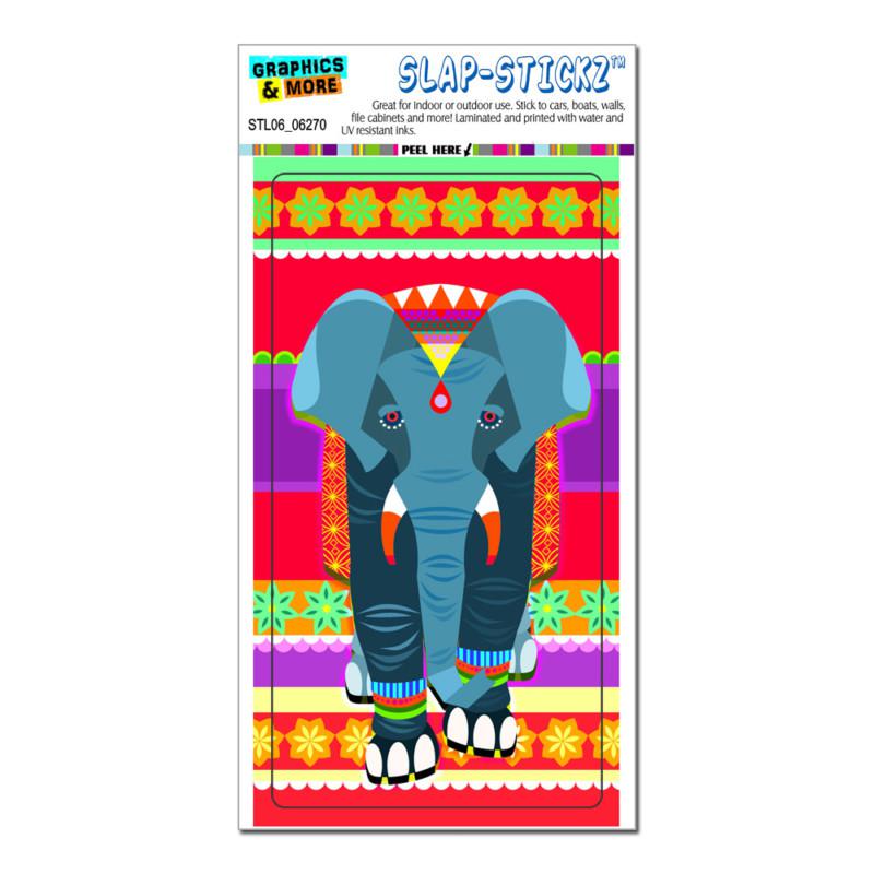 Geometric indian elephant blue red - slap-stickz™ window locker bumper sticker