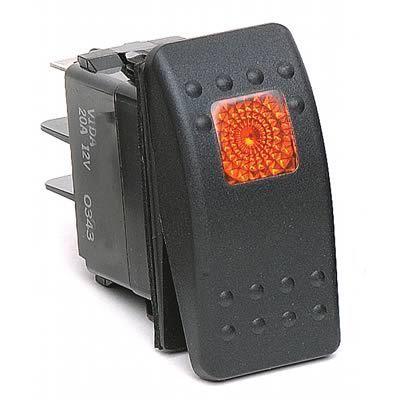 Daystar switch rocker constant universal plastic black 20 amps amber light