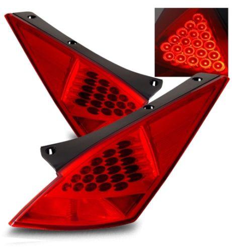 03-05 nissan 350z jdm red smd led aftermarket tail lights rear lamps replacement