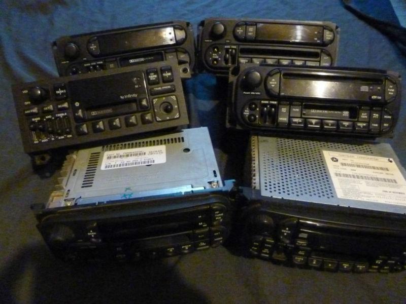 Radios lot of 6 chrysler dodge jeep for parts or repair