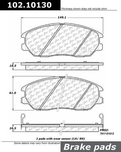 Centric 102.10130 brake pad or shoe, front-c-tek metallic brake pads