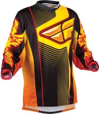 Fly racing mens f-16 ltd motocross jersey black/orange/yellow medium m