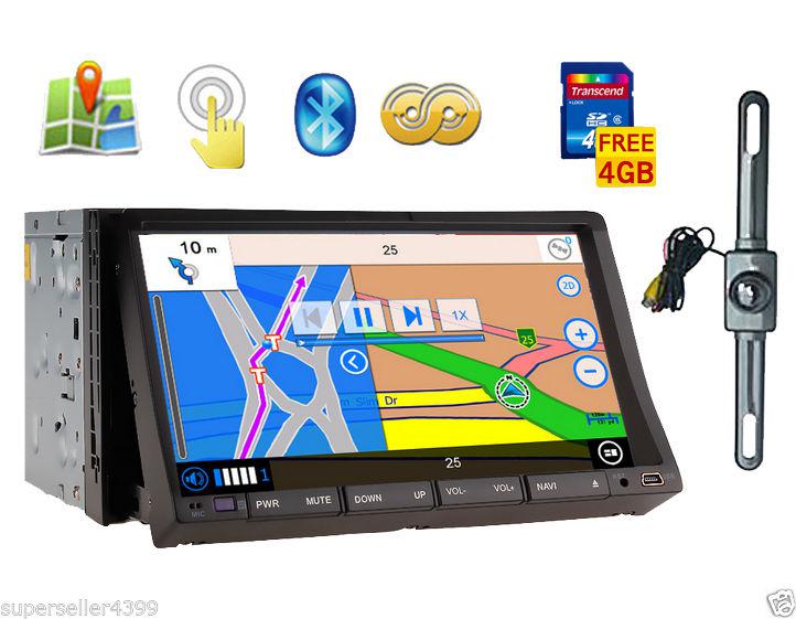 Double din 7"in dash car dvd player radio ipod tv stereo gps navigation+free map