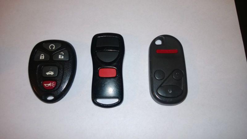 3 keyless  remotes/fob used honda,gm,calsonic