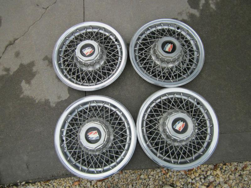 4 original vintage 1978-1988 15" buick lesabre wire hubcaps non locking 
