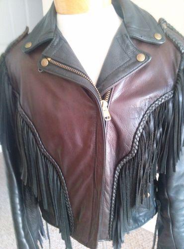 Ladies leather motorcycle jacket - size 12