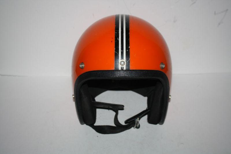 Vintage 1975 orange chopper bobber motorcycle racing helmet! large roper-lanco