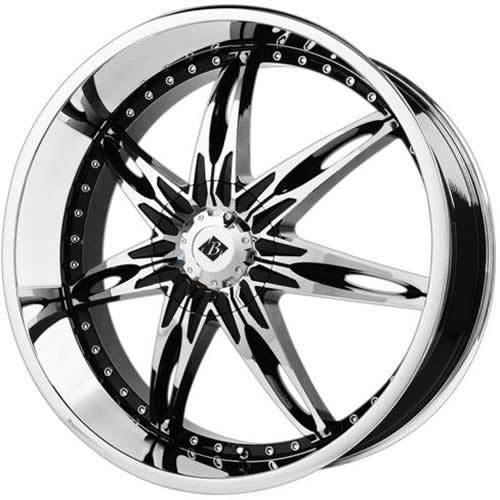 24x9.5 chrome black black ice nocturno wheels 5x135 5x5.5 +18 lincoln navigator