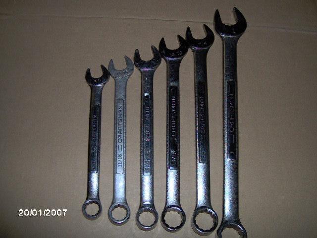 6 piece craftsman 5/8 to 1 inch combination wrench set 12 point sae