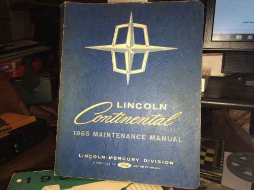 1965 lincoln continental maintenance/shop manual-no reserve
