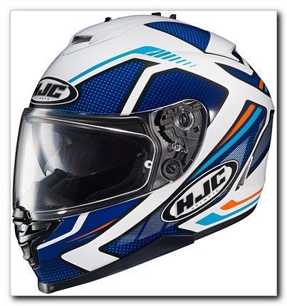 Xl hjc is-17 blue / white spark full face motorcycle helmet drop down visor