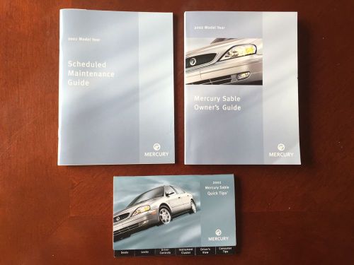 2002 mercury sable owner&#039;s guide manual w/ maintenance guide &amp; quick tips
