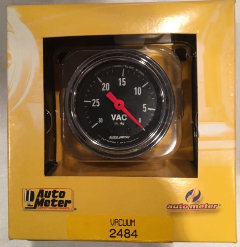 Auto meter 2484 traditional chrome mechanical vacuum gauge 2 1/16&#034; made in usa!!