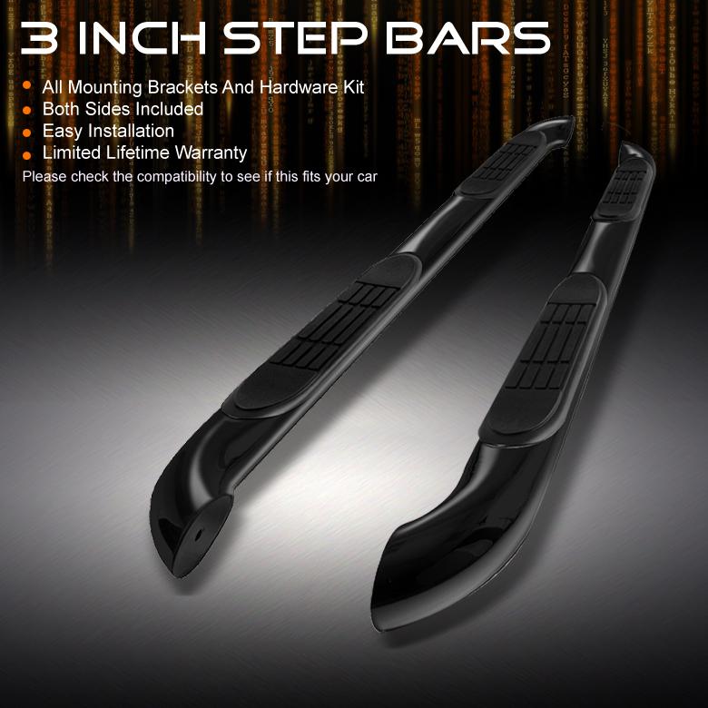 Fit 11-13 sorento 3" black powder coated side step nerf bar running board pair