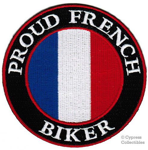 Proud french biker embroidered patch france euro rider iron-on applique