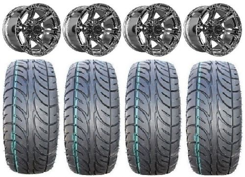 Madjax nitro chrome golf wheels 12&#034; fusion st 205x30-12 tires yamaha