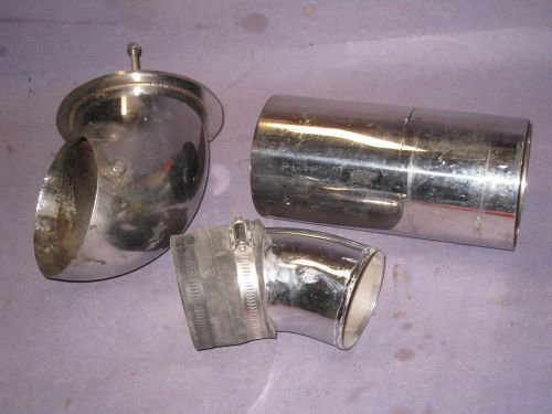 Custom car boat exhaust flap chrome ? stainless ? parts lot          61c3
