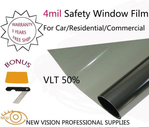 New vision 4mil vlt50% security and safety window films 50cmx6m high quality
