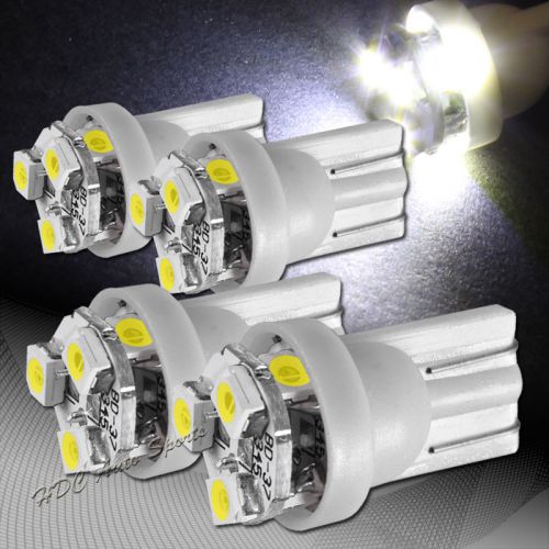 4x 3 smd led t10 wedge interior instrument panel gauge replacement bulb white