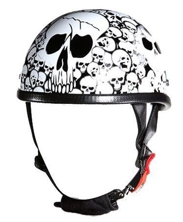 Novelty eagle style motorcycle helmet - white skull bone yard - xl- bikers