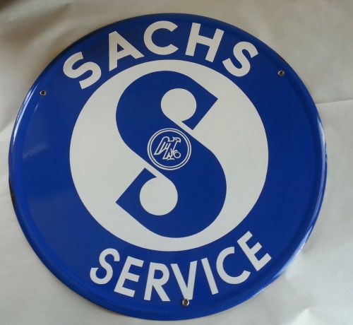 Rare sachs engine dealership sign 23.5 inches /  moped porcelain embosed buttom