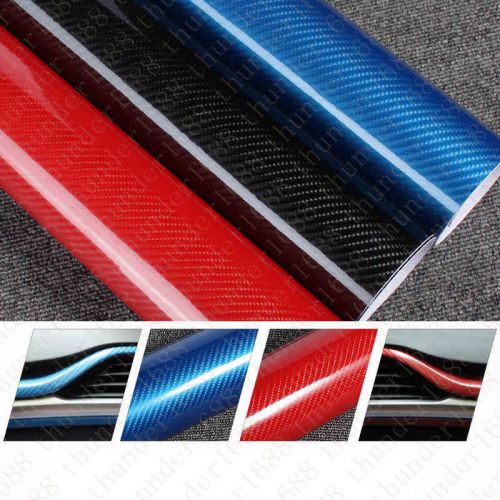 Car suv mpv rv 5d ultra shiny gloss glossy carbon fiber vinyl wrap sticker decal