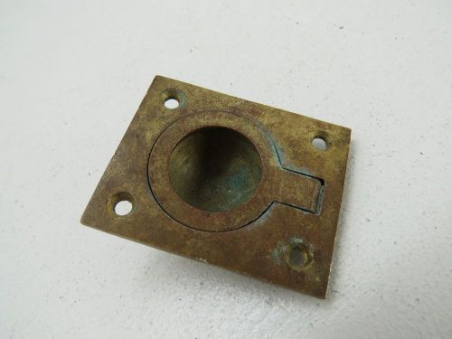 Used brass ring pull latch handle lock hardware boat sail tug ship (#1347)