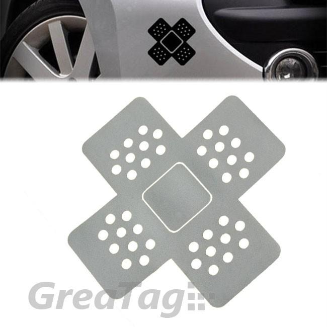 Silver white x bandaid shape scratch hack cover lid postcard decor vinyl sticker