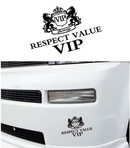 1pcs black respect value vip 5.9&#034; car body random reflect light decals stickers