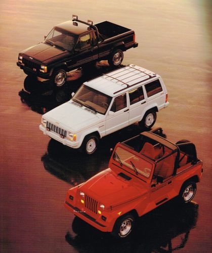 1992 jeep brochure/catalog: wrangler,cherokee,comanche,4wd,renegade,eliminator